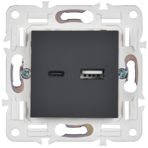 SKANDY Розетка USB A+C 18Вт SK-R13T титан IEK