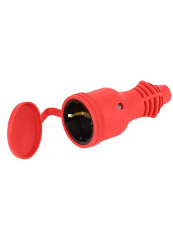 Розетка RX11-R-IP44 прямая с заземл. каучук красн. ЭРА Б0069326