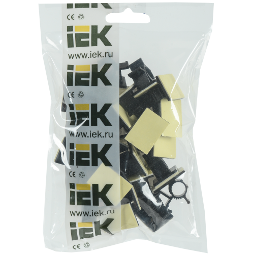 Клипса самоклеящаяся КС-10 черная (24 шт) IEK