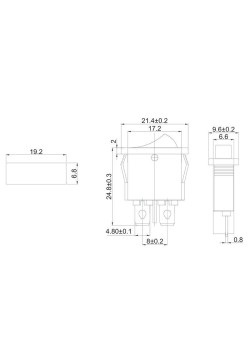 Выключатель клавишный 250В 6А (2с) ON-OFF черн. Mini (RWB-103; SC-766; MRS-101-5) Rexant 36-2050