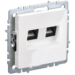 BRITE Розетка двойная RJ11+RJ45 кат.5E РК/Т12-БрБ белый IEK