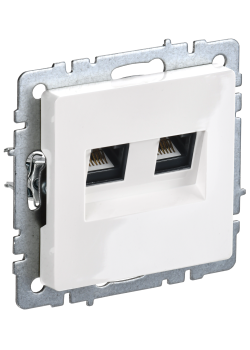 BRITE Розетка двойная RJ11+RJ45 кат.5E РК/Т12-БрБ белый IEK