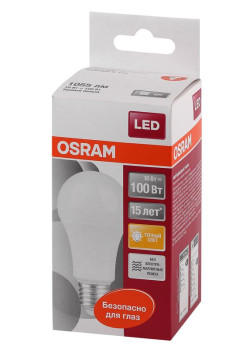 Лампа светодиодная LED Star Classic A 100 10W/827 10Вт грушевидная матовая 2700К тепл. бел. E27 1060лм 220-240В пластик. OSRAM 4052899971578
