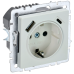 BRITE Розетка 1-местная с заземлением с защитными шторками 16А с USB A+C 18Вт РЮш11-1-БрЖ жемчуг IEK