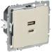 BRITE Розетка USB A+C 45Вт высокоскоростная зарядка РЮ11-2-БрКр бежевый IEK BRITE Розетка USB A+C 45Вт высокоскоростная зарядка РЮ11-2-БрКр бежевый IEK