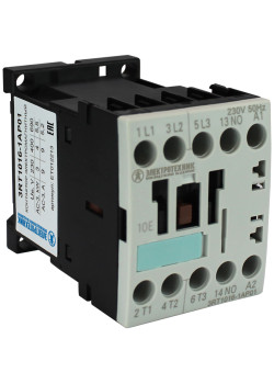 3RT1016-1AP01, 3-пол., 9A, AC-3, 4кВт/400V, 1НО, 230V AC, 50/60Гц, типоразмер S00, винтовые клеммы, IP20, контактор электромагнитный  (ЭТ)