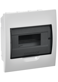 Корпус пластиковый ЩРВ-П-8 черная прозрачная дверь IP41 GENERICA