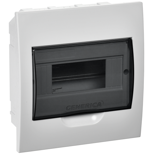 Корпус пластиковый ЩРВ-П-8 черная прозрачная дверь IP41 GENERICA
