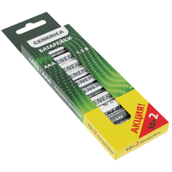 Батарейка щелочная Alkaline LR03/AAA (10+2шт/кор) ПРОМО GENERICA