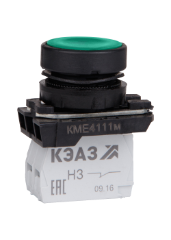Кнопка КМЕ4111м-зелёный-1но+1нз-цилиндр-IP40-КЭАЗ