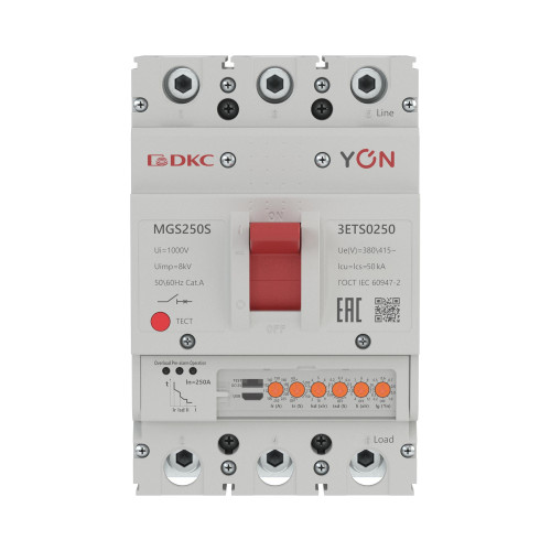Авт. выкл. YON MGS250S 3P 100-250A 50kA с электронным расцепителем ETS Авт. выкл. YON MGS250S 3P 100-250A 50kA с электронным расцепителем ETS