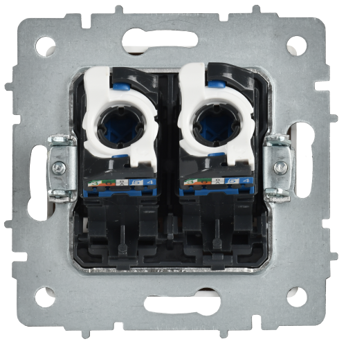 BRITE Розетка компьютерная двойная RJ45 кат.6 РК11-2-БрАБ арктический белый IEK BRITE Розетка компьютерная двойная RJ45 кат.6 РК11-2-БрАБ арктический белый IEK