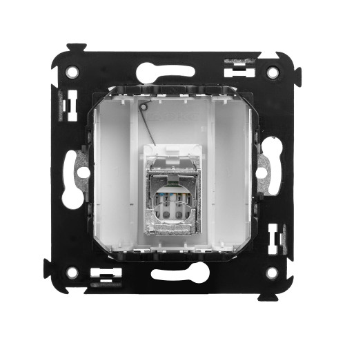 Компьютерная розетка RJ-45 в стену, кат.5e одинарная экранированная, Avanti, белое облако