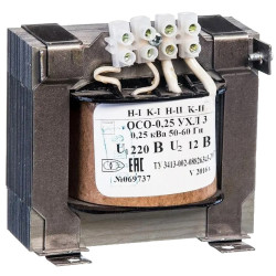 ОСО-0,25 УХЛ3 220/12, IP00, трансформатор