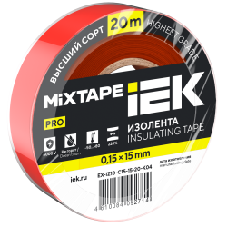 MIXTAPE PRO Изолента 0,15х15мм красная 20м IEK