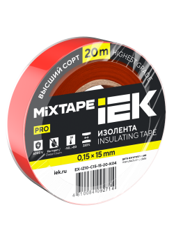 MIXTAPE PRO Изолента 0,15х15мм красная 20м IEK