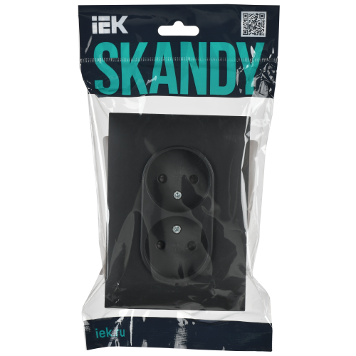 SKANDY Розетка 2-местная без заземления с защитными шторками 10А в сборе SK-R09G графит IEK SKANDY Розетка 2-местная без заземления с защитными шторками 10А в сборе SK-R09G графит IEK