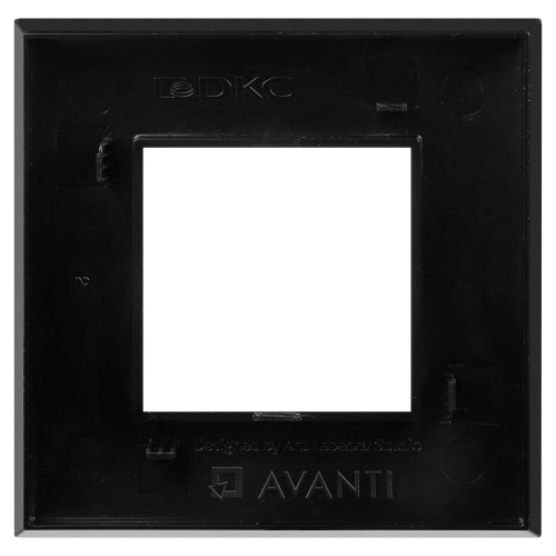 Рамка 1 пост (2 мод.), Avanti, черный квадрат
