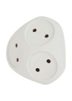 Разветвитель 3-м без заземл. 10А IP20 SPx-3-W бел. Эра Б0053481