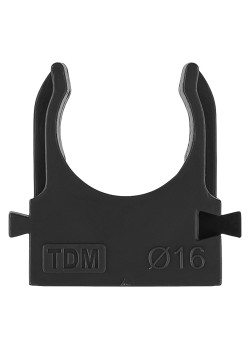 Крепеж-клипса для трубы 16 мм универсальная (10 шт.) чёрная TDM