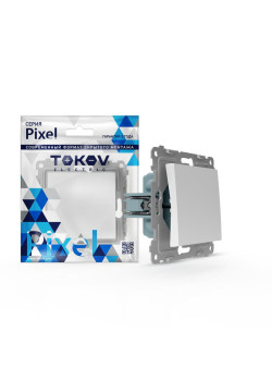 Переключатель 1-кл. СП Pixel IP44 механизм бел. TOKOV ELECTRIC TKE-PX-P1-C01-IP44