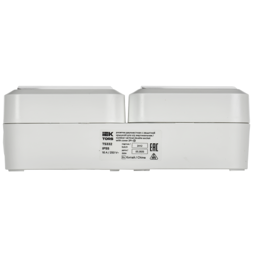TORS Розетка 2-местная вертикальная 16А IP55 TS332 белый IEK TORS Розетка 2-местная вертикальная 16А IP55 TS332 белый IEK