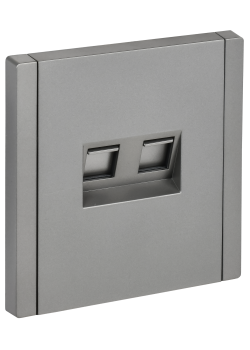FORTE&PIANO Розетка двойная RJ11+RJ45 кат.5E FP535 сталь IEK