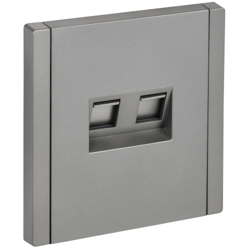 FORTE&PIANO Розетка двойная RJ11+RJ45 кат.5E FP535 сталь IEK