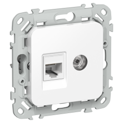 FLITE Розетка 2-местная RJ45/TV категория 5Е UTP РКТВ5е-2-0-ФлБ белый IEK