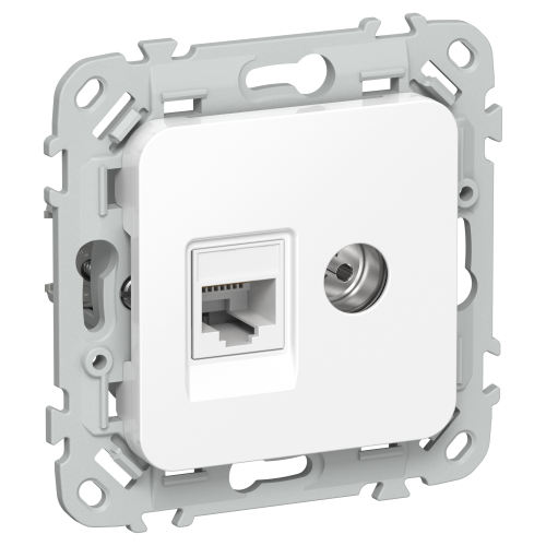 FLITE Розетка 2-местная RJ45/TV категория 5Е UTP РКТВ5е-2-0-ФлБ белый IEK