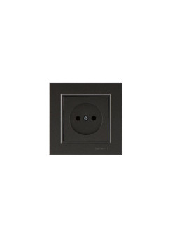 Розетка 1-м СП Karea 10А IP20 б/з дым. металлик Makel 56050022
