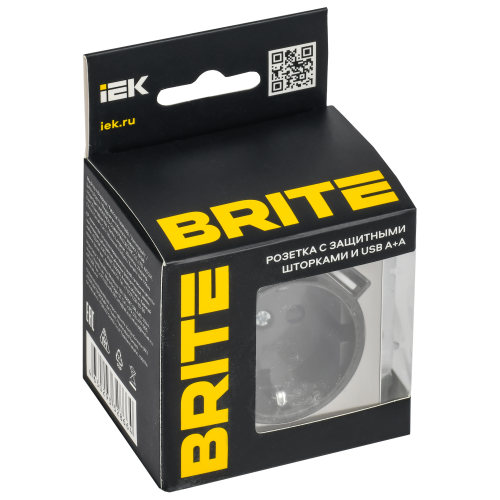 BRITE Розетка 1-местная с заземлением с защитными шторками 16А с USB A+A 5В 2,1А РЮш10-1-БрГН металл хром/никель IEK BRITE Розетка 1-местная с заземлением с защитными шторками 16А с USB A+A 5В 2,1А РЮш10-1-БрГН металл хром/никель IEK