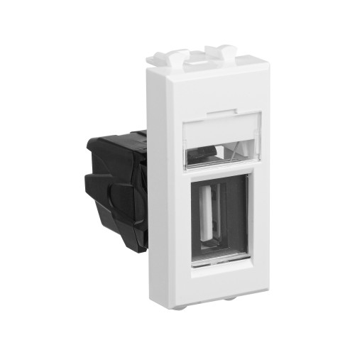 USB 2.0 розетка модульная, тип А-А, Avanti, белое облако, 1 модуль USB 2.0 розетка модульная, тип А-А, Avanti, белое облако, 1 модуль