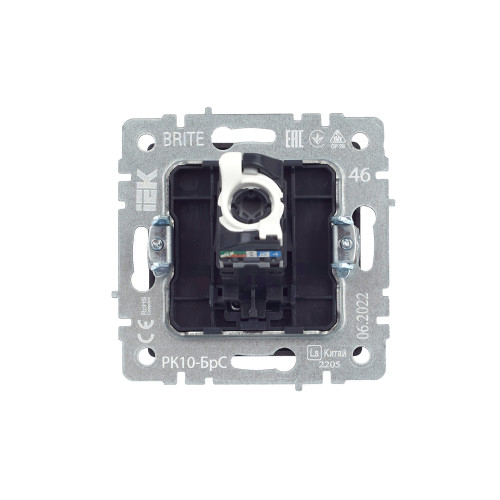 BRITE Розетка компьютерная RJ45 кат.5E РК10-БрС сталь IEK