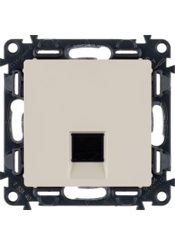 Розетка компьютерная 1-м Valena Life RJ45 кат.5E UTP с лицев. панелью механизм сл. кость Leg 753540
