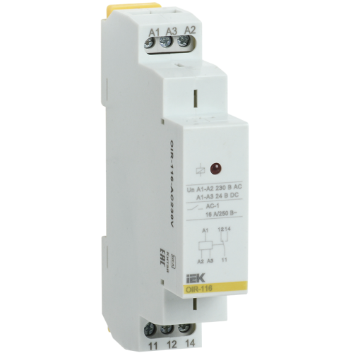 Реле промежуточное модульное OIR 1 контакт 16А 230В AC IEK
