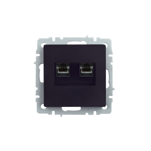 BRITE Розетка двойная RJ11+RJ45 кат.5E РК/Т12-БрЧ черный IEK BRITE Розетка двойная RJ11+RJ45 кат.5E РК/Т12-БрЧ черный IEK