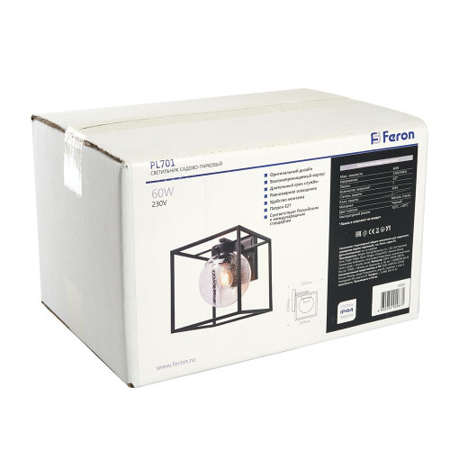 Светильник садово-парковый Feron PL701 на стену вниз 60W E27 230V, черный Светильник садово-парковый Feron PL701 на стену вниз 60W E27 230V, черный