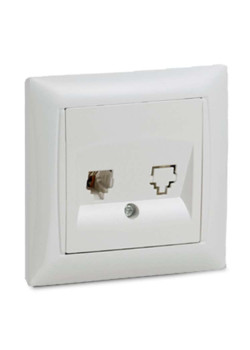 Розетка телефонная 1-м СП Valenzo 6034 16А IP20 бел. ASD / IN HOME 4690612006420