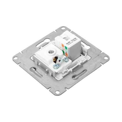 Механизм роз. TV+RJ45 (cat5), алюм. Эпика EKF Механизм роз. TV+RJ45 (cat5), алюм. Эпика EKF
