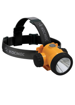 Фонарь аккумуляторный налобный H3W LED 3Вт 2 режима литиевый аккум. 1.5А.ч ЗУ USB КОСМОС KOCH3WLi-On