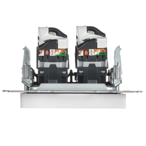 BRITE Розетка компьютерная двойная кат.5E RJ45 РК10-2-БрАБ арктический белый IEK BRITE Розетка компьютерная двойная кат.5E RJ45 РК10-2-БрАБ арктический белый IEK