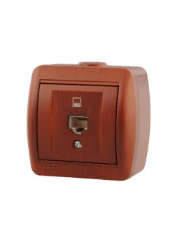 Розетка компьютерная 1-м ОП Nata RJ45 вишня LEZARD 710-0600-139