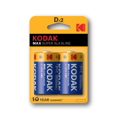 Элемент питания алкалиновый D/LR20 1.5В MAX SUPER Alkaline (блист. 2шт) KODAK Б0005129