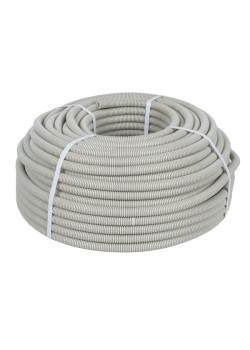 Труба гофр. ПВХ тяж. с протяжкой d16 мм (100 м) серая EKF-Plast