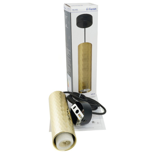 Светильник потолочный Feron ML1888 Barrel PRISM levitation на подвесе MR16 35W, 230V, чёрный, золото 55*200 Светильник потолочный Feron ML1888 Barrel PRISM levitation на подвесе MR16 35W, 230V, чёрный, золото 55*200