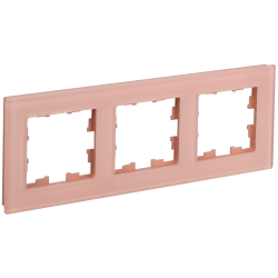 BRITE Рамка 3-местная РУ-3-2-БрП стекло персиковый матовый IEK