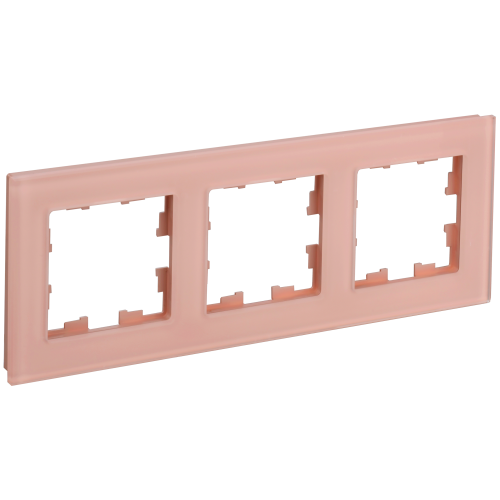 BRITE Рамка 3-местная РУ-3-2-БрП стекло персиковый матовый IEK