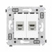 Компьютерная розетка RJ-45 без шторки в стену, кат.6A двойная экранированная, Avanti, белое облако Компьютерная розетка RJ-45 без шторки в стену, кат.6A двойная экранированная, Avanti, белое облако