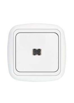 Выключатель 1-кл. СП 10А IP20 с подсветкой бел. Bylectrica С1 10-206